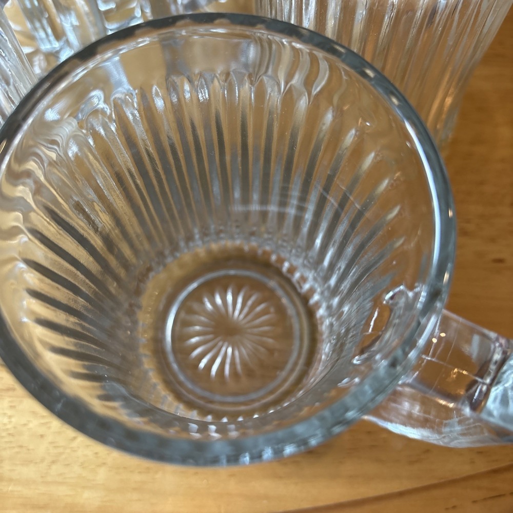 VTG. SET OF 6 ROYAL CREST BY GIBSON CUP RIBBED CLEAR GLASS MUG 4" - Picture 4 of 4